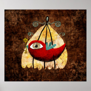 Impression d'oiseaux et de clé secrète