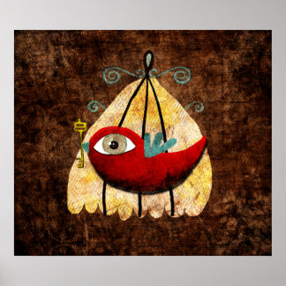 Impression d'oiseaux et de clé secrète