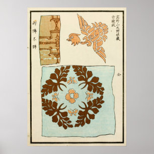 Impression d'ornement en laque chinoise de 1880
