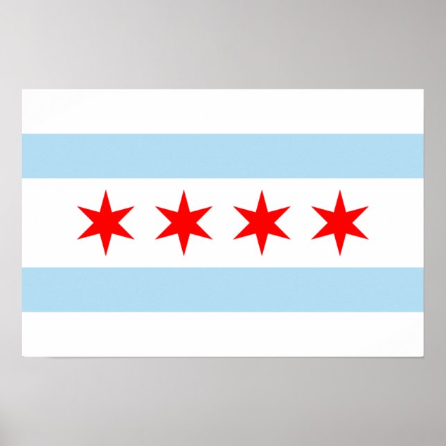 Impression drapeau de Chicago (Devant)