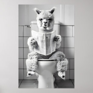 Impression drôle d'alpaga pour salle de bain Toile