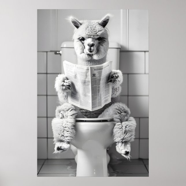 Impression drôle d'alpaga pour salle de bain Toile (Devant)