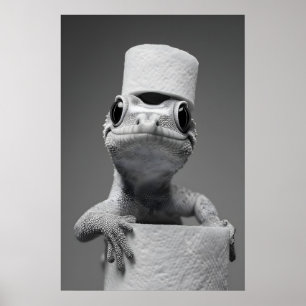 Impression drôle de Gecko pour salle de bain, Chap
