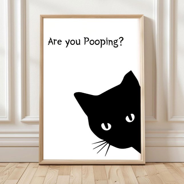 Impression drôle pour salle de bain avec un chat n (Créateur téléchargé)