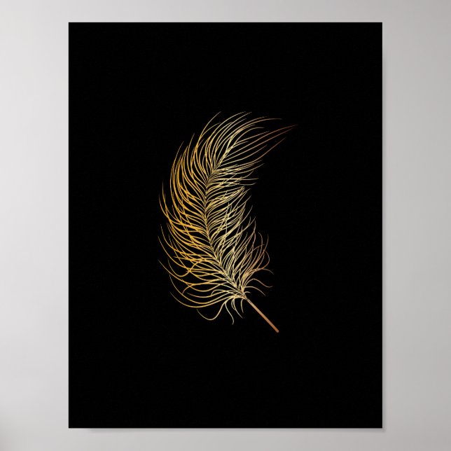 Impression du bureau en plumes d'or (Devant)