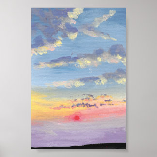 Impression du coucher de soleil, papier d'affiche