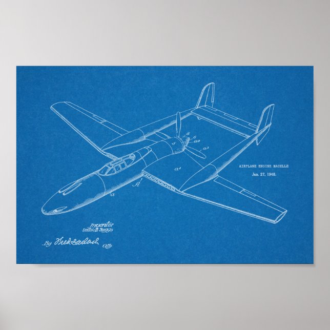 Impression du dessin d'art breveté de l'avion prop (Devant)