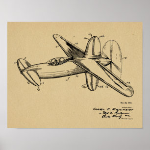 Impression du dessin d'art breveté de l'avion prop