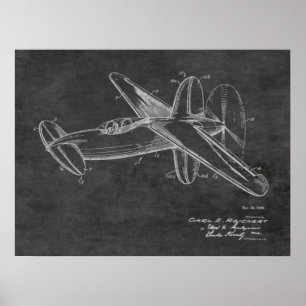 Impression du dessin d'art breveté de l'avion prop