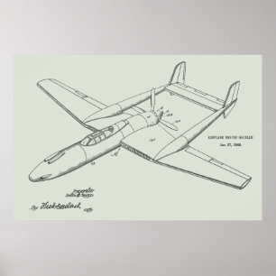 Impression du dessin d'art breveté de l'avion prop