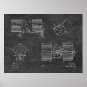 Impression du dessin de brevet d'avion de la machi