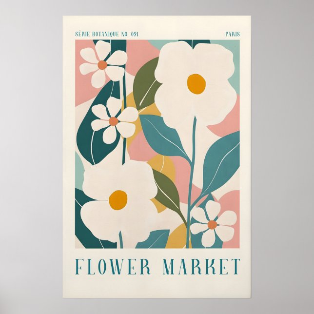 Impression du marché aux fleurs de Paris - Art mur (Devant)