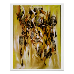 "Impression du modèle masqué", Poster brillant