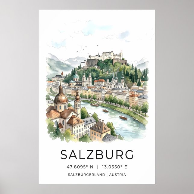 Impression du paysage urbain de Salzbourg - Ciel d (Devant)
