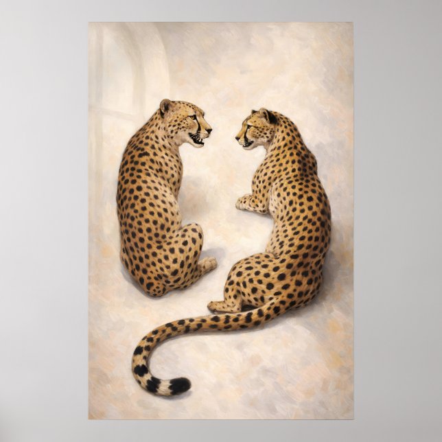 Impression Duo Guépard, Art Mural Animalier Maxima (Devant)
