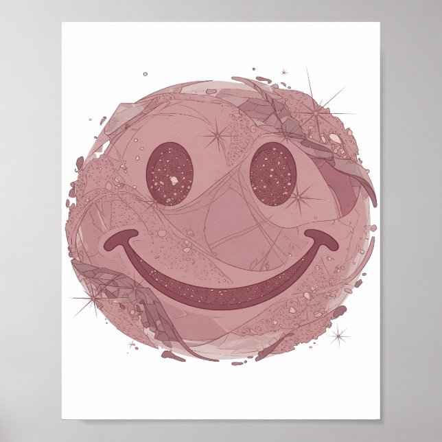 Impression dynamique argent HAPPY FACE (Devant)