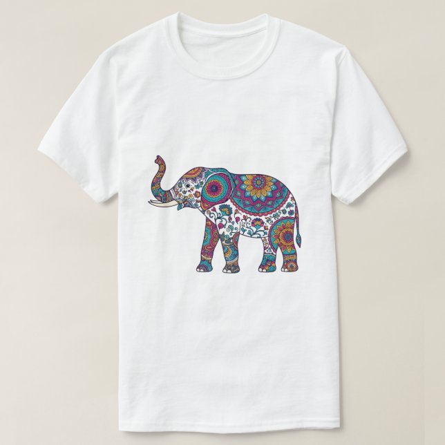 impression éléphant sur T-shirt design abstrait (Design devant)