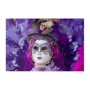 Impression En Acrylique Visage D'Un Costume De Carnaval, Venise