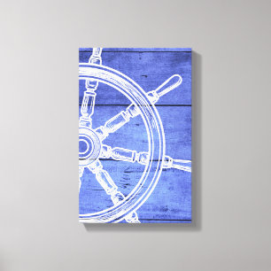 Impression en toile de style bois de roue marine