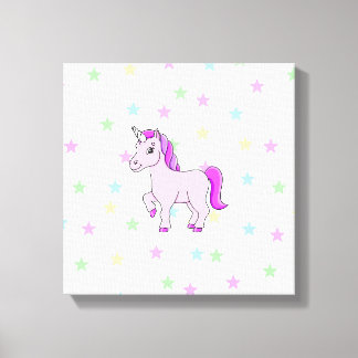 Impression en toile étirée avec une licorne mignon