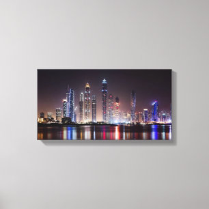 Impression en toile étirée - Skyline Dubaï à la nu