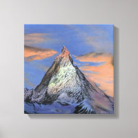 Impression En Toile Étitrée - Le Cervin Au Coucher