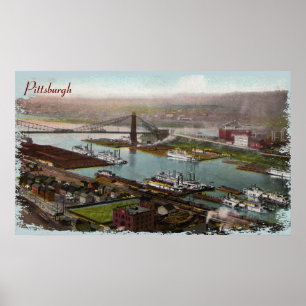 Impression en toile vintage Pittsburgh 1800