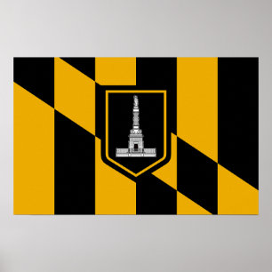 Impression encadrée avec Drapeau de Baltimore, U.S