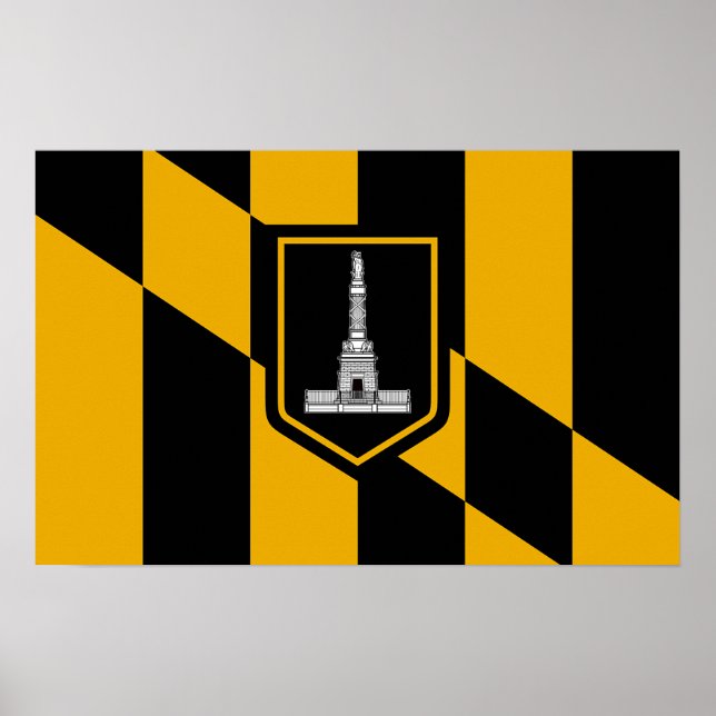Impression encadrée avec Drapeau de Baltimore, U.S (Devant)