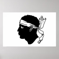 Impression encadrée avec Drapeau de Corse, France