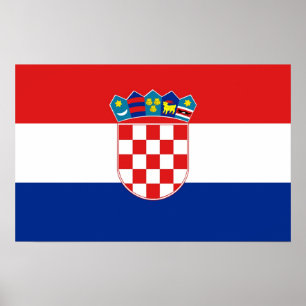 Impression encadrée avec Drapeau de Croatie