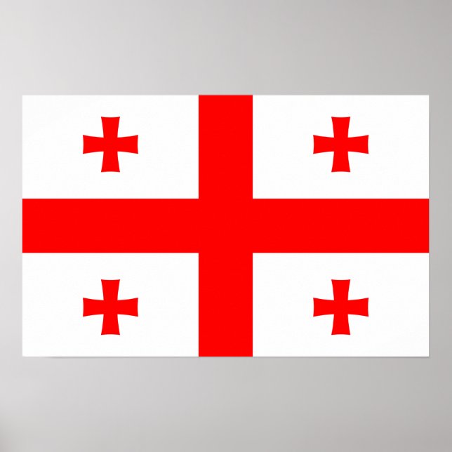 Impression encadrée avec Drapeau de Géorgie (Devant)