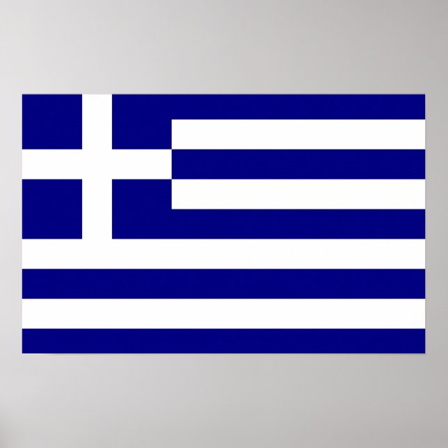 Impression encadrée avec Drapeau de Grèce (Devant)