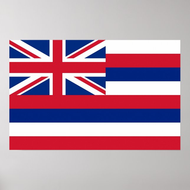 Impression encadrée avec Drapeau de Hawaii, U.S.A. (Devant)