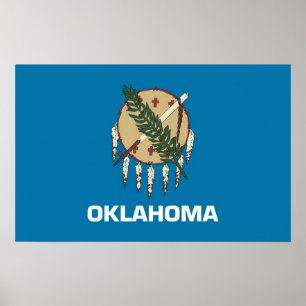 Impression encadrée avec Drapeau de l'Oklahoma, U.