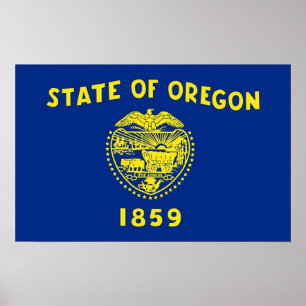 Impression encadrée avec Drapeau de l'Oregon, U.S.