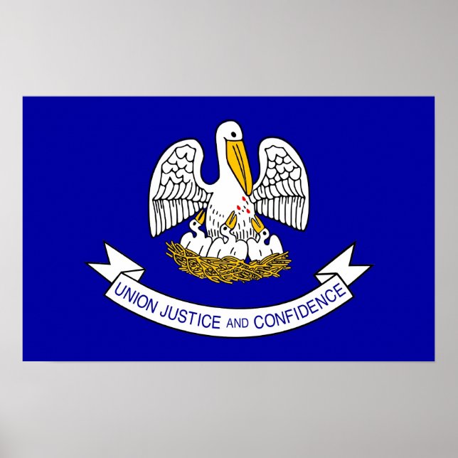 Impression encadrée avec Drapeau de Louisiane, Éta (Devant)