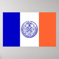 Impression encadrée avec Drapeau de New York, U.S.