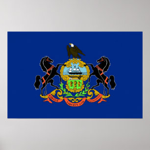 Impression encadrée avec Drapeau de Pennsylvanie,