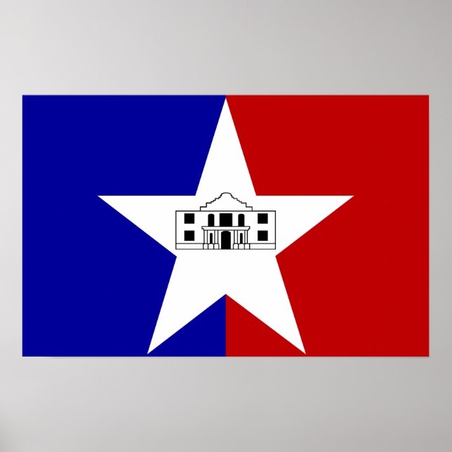Impression encadrée avec Drapeau de San Antonio, U (Devant)