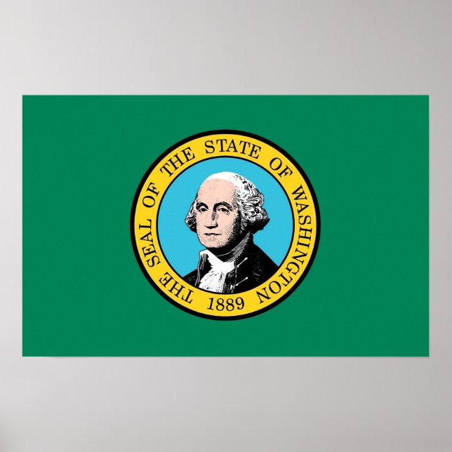 Impression encadrée avec Drapeau de Washington, U. (Devant)