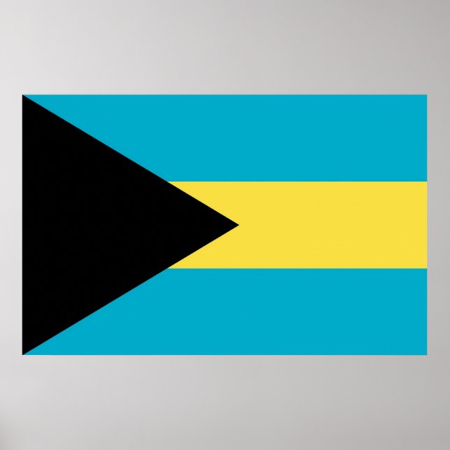 Impression encadrée avec Drapeau des Bahamas (Devant)