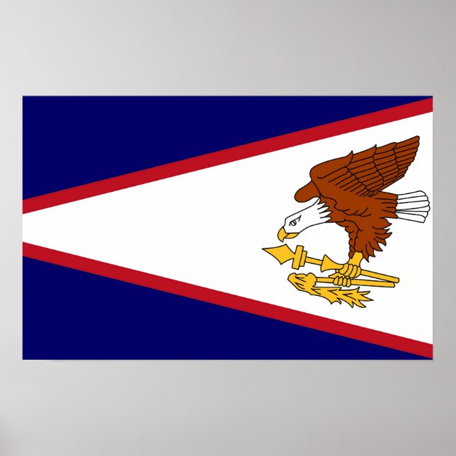 Impression encadrée avec Drapeau des Samoa américa (Devant)
