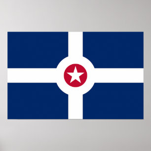 Impression encadrée avec Drapeau d'Indianapolis, U