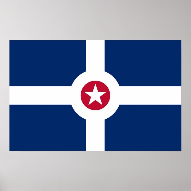 Impression encadrée avec Drapeau d'Indianapolis, U (Devant)