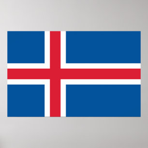 Impression encadrée avec Drapeau d'Islande