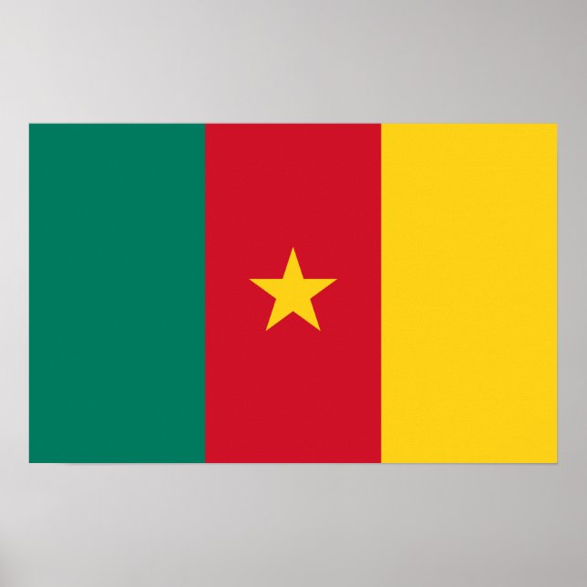 Impression encadrée avec Drapeau du Cameroun (Devant)
