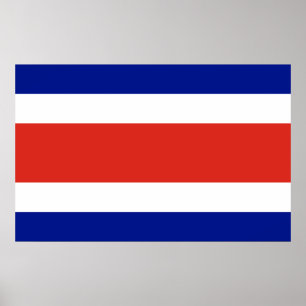 Impression encadrée avec Drapeau du Costa Rica