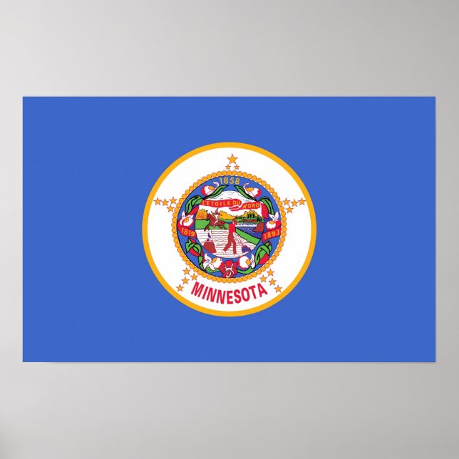 Impression encadrée avec Drapeau du Minnesota, U.S (Devant)