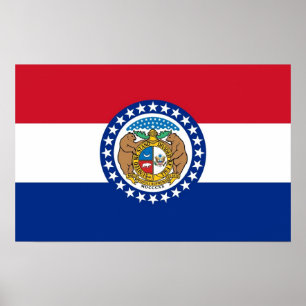Impression encadrée avec Drapeau du Missouri, U.S.